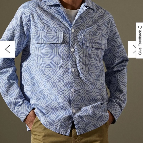 EUC Urban Outfitters Jacquard Check Camp Collar Overshirt Long Sleeve - Picture 1 of 7